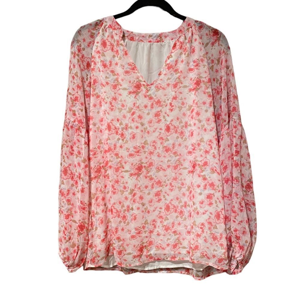 Boho Floral Long Sleeve Top Size Large